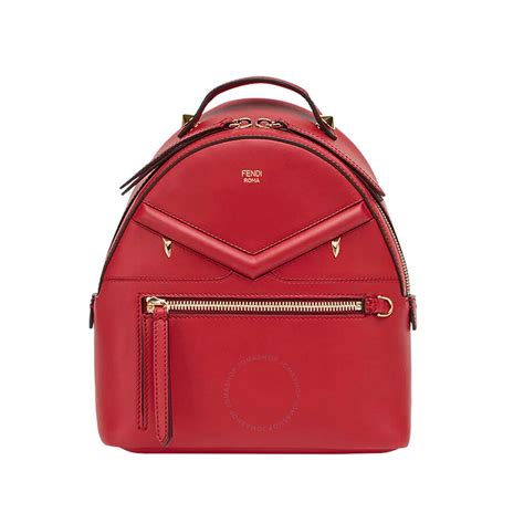 Fendi Ladies Red Leather Mini Backpack 8BZ038